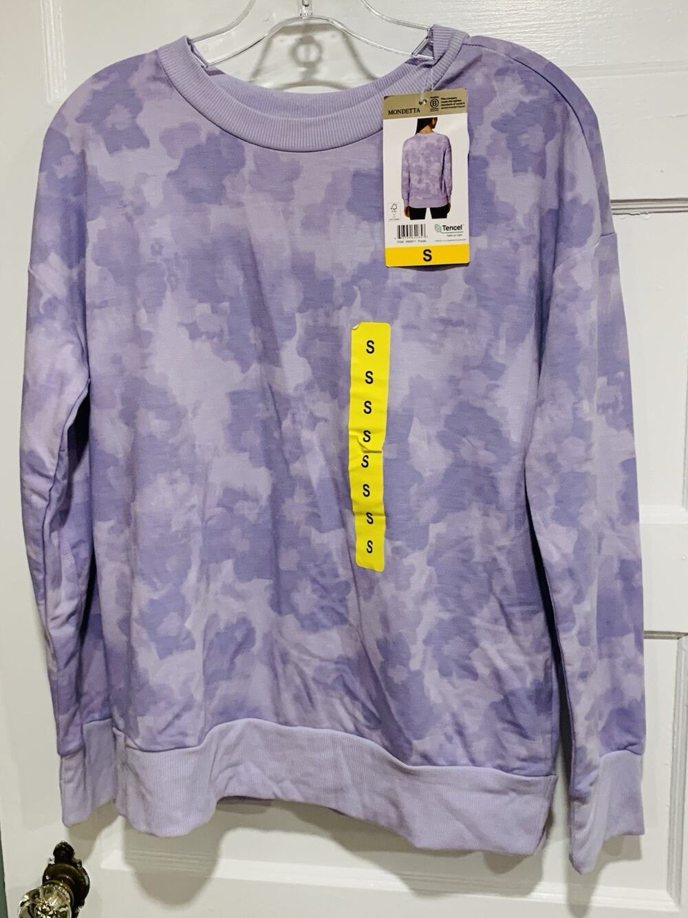 Mondetta Women's Size Small Purple Tie Dye Sweatshirt NWT